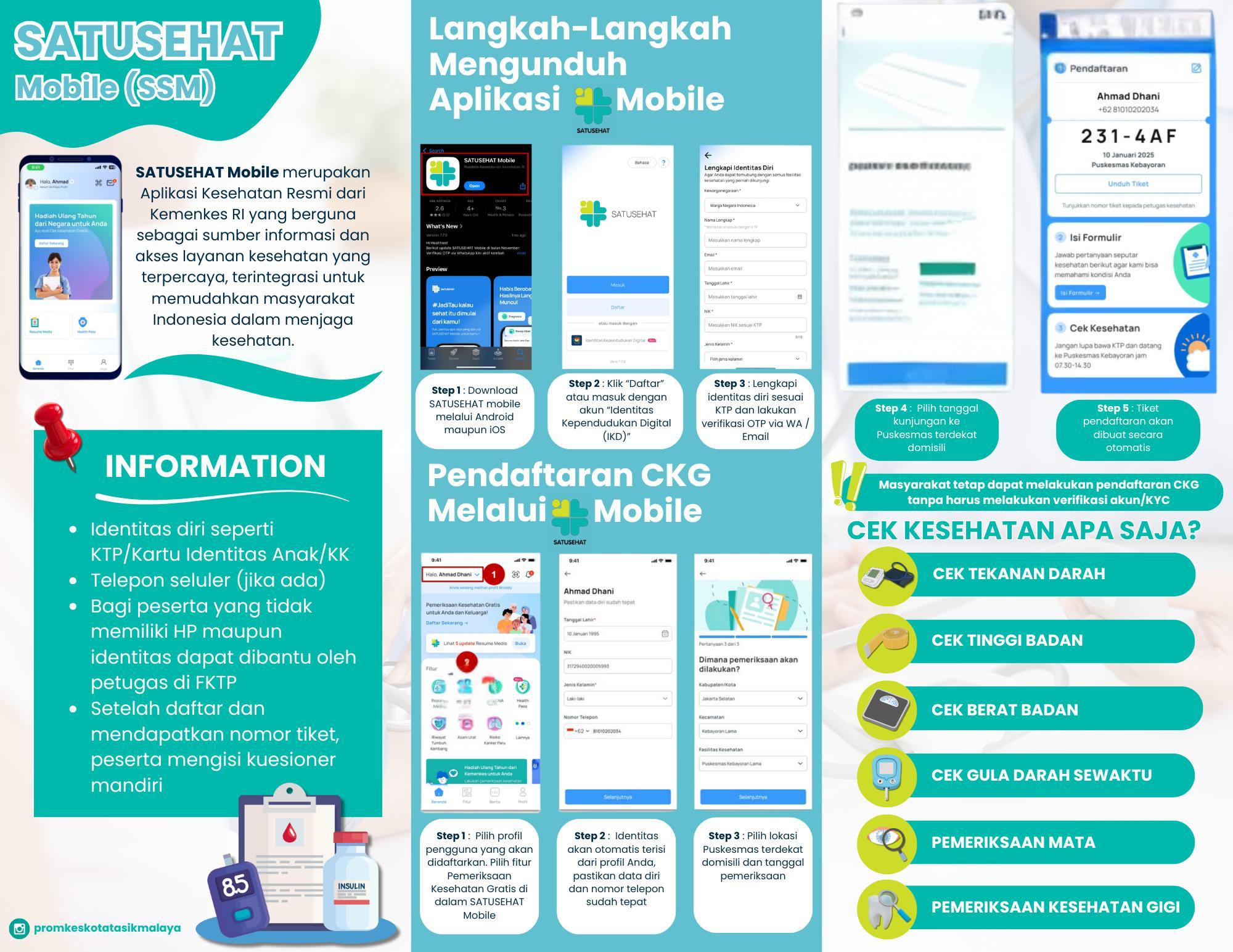 Langkah - Langkah Untuk Pendaftaran Cek Kesehatan Gratis Melalui Aplikasi Satu Sehat Mobile